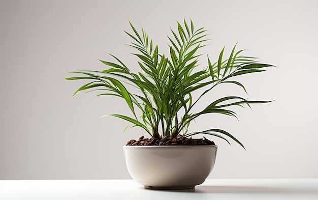 Date Palm on White Background