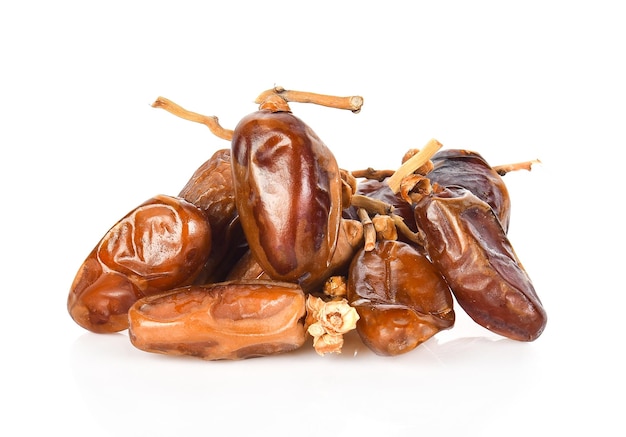 Date palm on white background