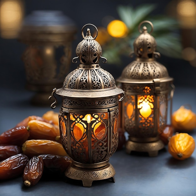 Dates Arabian lantern Muslim Background