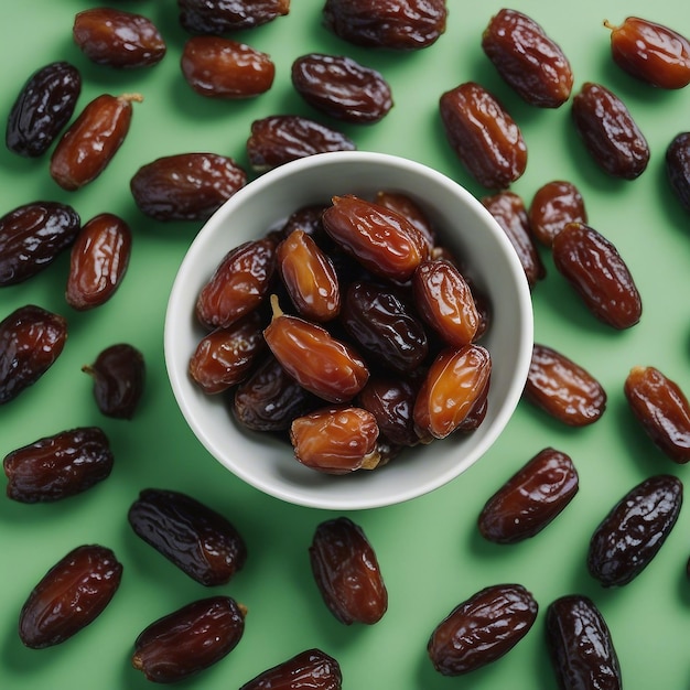Dates in a bowl on a table eid celebration