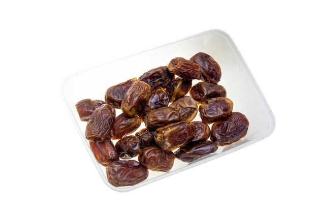 dates on box isolated on white background