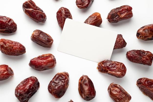 Dates in front of a blank card that says'date '