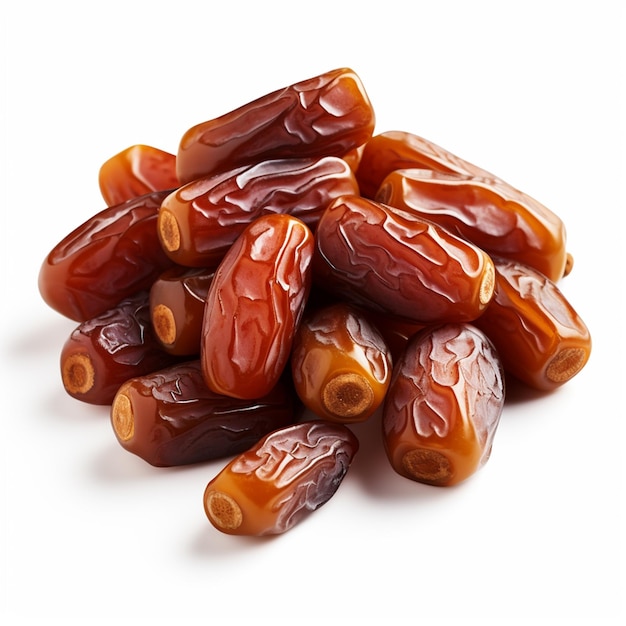 Dates fruit on white background