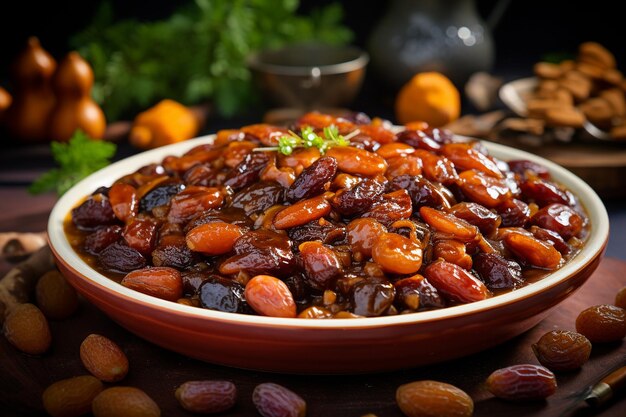 Dates incorporated into a Middle Eastern tagine dish