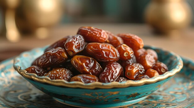 Dates on plate Ramadan food