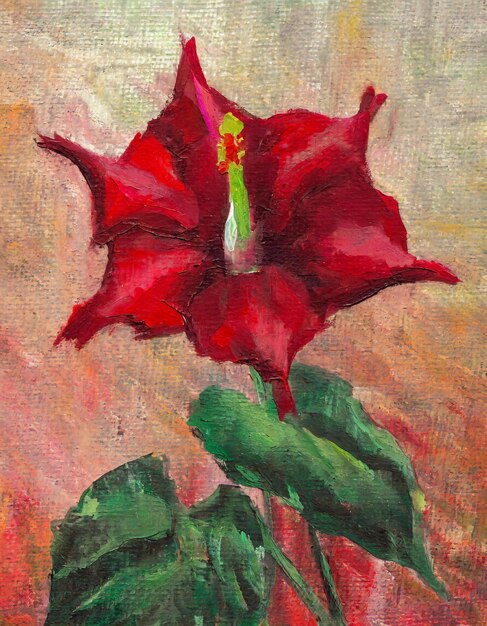 Datura flower abstract art painting