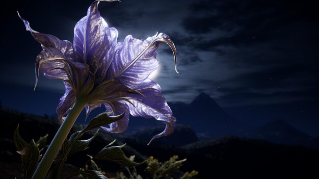 Datura flower Realistic bloom AI Generated image