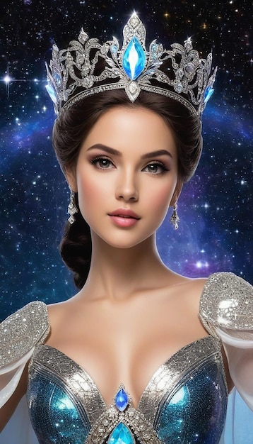 Фото Дочь богов принцесса галактик красивая женщина вселенная