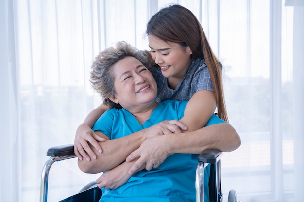 daughter and mother at hospital