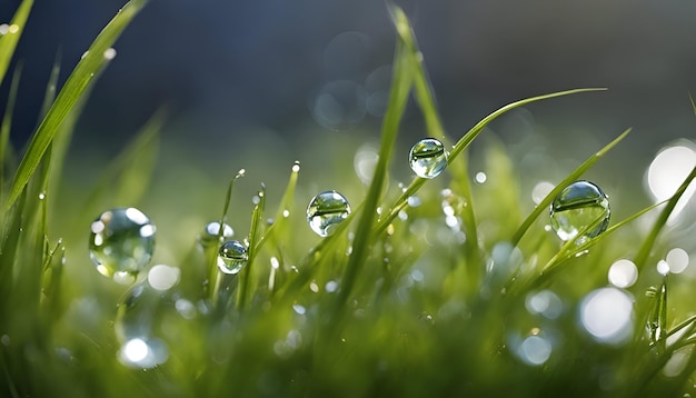 dauwdruppels op het gras