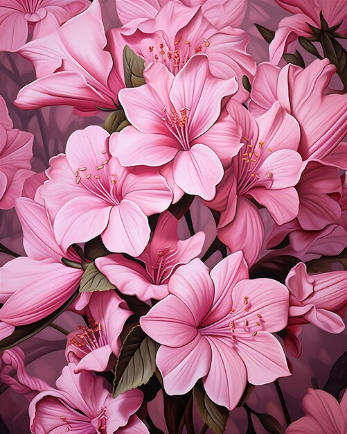 David Johnstons Pink Flowers Wallpaper