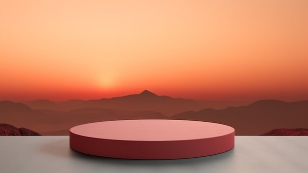 Dawn Abstract Minimalistic Product Podium The Scene for Product Presentation 3D Room with Geometric Platform Stage Pedestal Ai Generated Podium Mockup for a Product advertisement