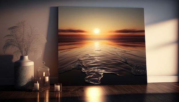 Dawn Breaks on the Ocean A Serene Sunrise Scene Generative AI