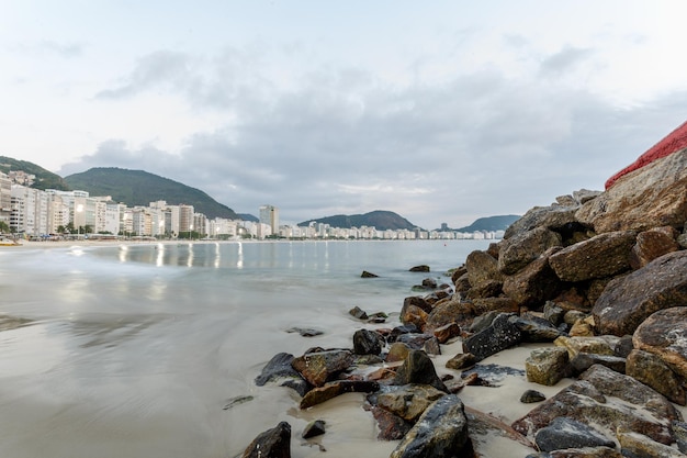 Dawn on Copacabana beach in Rio de Janeiro