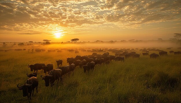 Photo a dawn landscape photoshoot in a national park