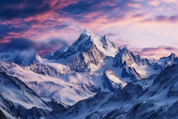 Photo dawn in the mountains in the himalayas