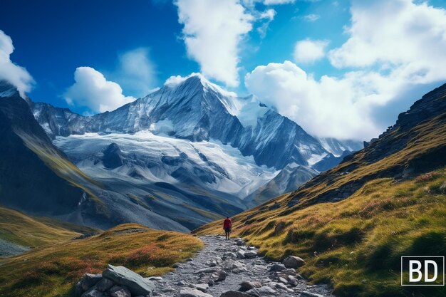 Photo dawn in the mountains in the himalayas