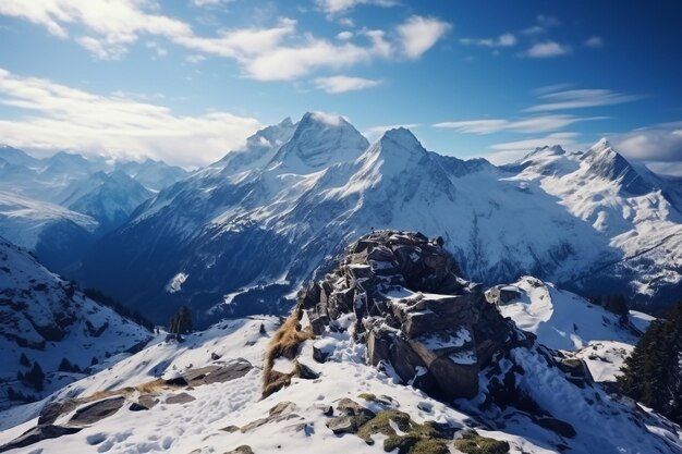 Photo dawn in the mountains in the himalayas