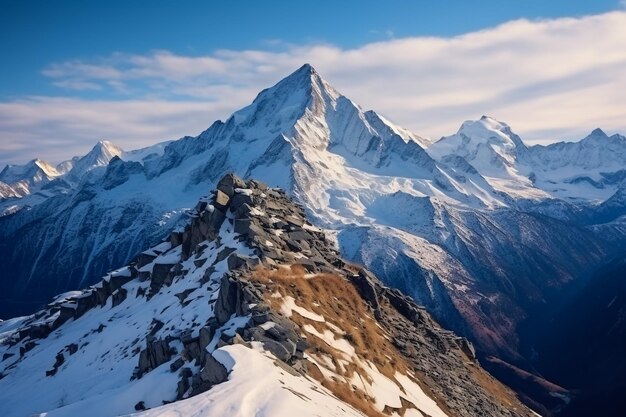 Photo dawn in the mountains in the himalayas