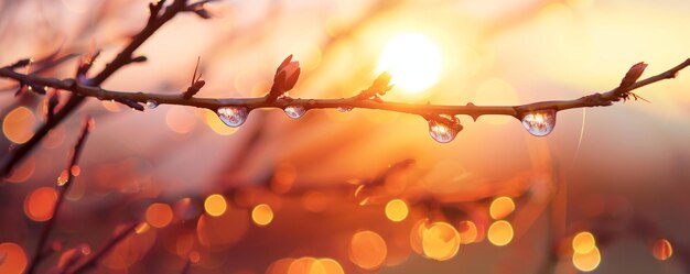 The Dawn of Spring Mirrored in a Dewdrop A Glimpse of Sunrises Warm Embrace