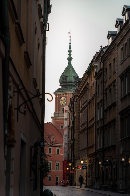 dawn in warsaw in poland in autumn