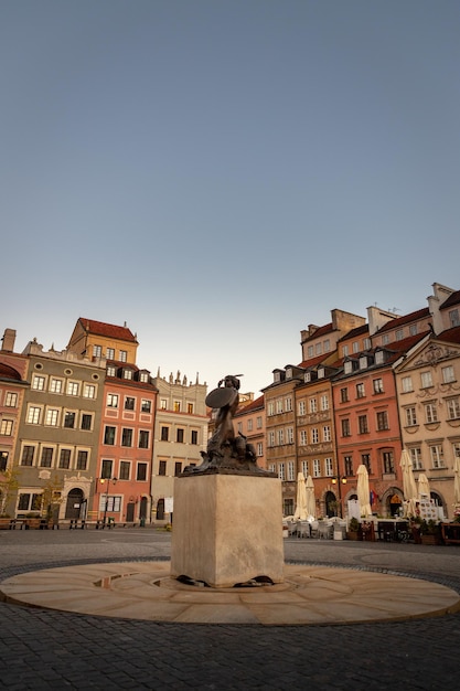 dawn in warsaw in poland in autumn