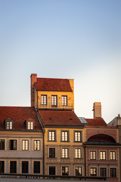 dawn in warsaw in poland in autumn