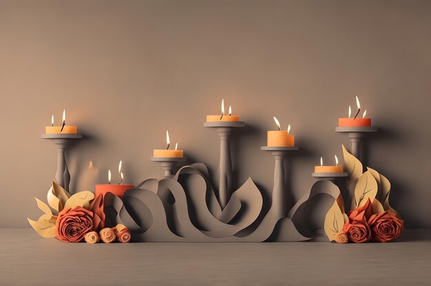 Photo day of the candles ai generated background