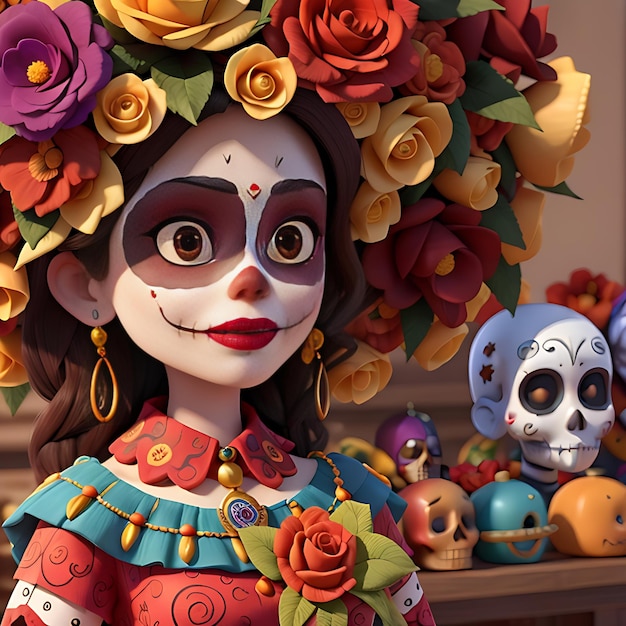 Photo day of the dead ai generated