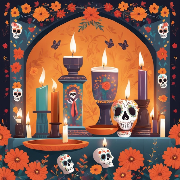 Day of dead alter illustration