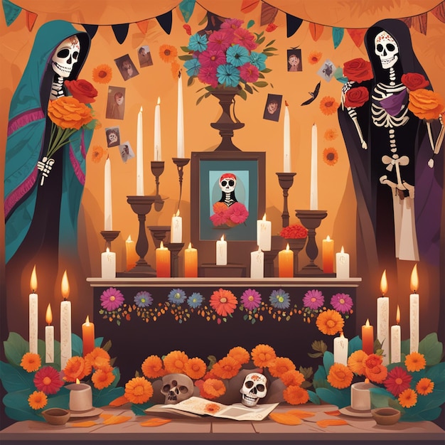 Day of dead alter illustration