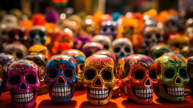 Day of the dead attributes celebration Dia de los Muertos Mexico