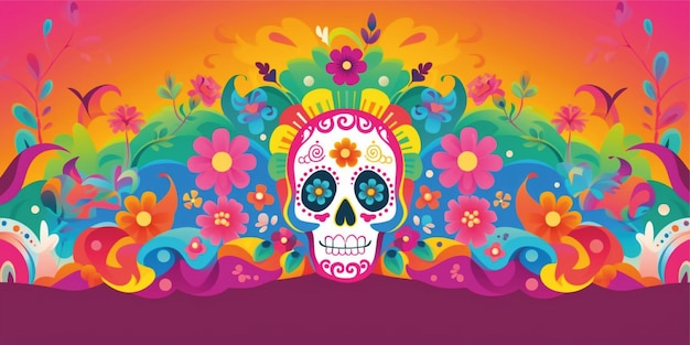 day of the dead banner illustration background