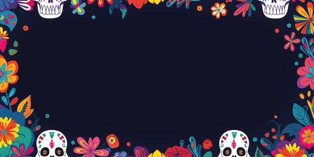 day of the dead banner illustration background