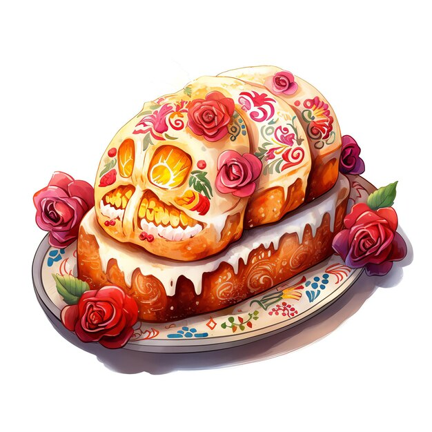 Premium Photo  Three pieces of pan de muerto. day of the dead