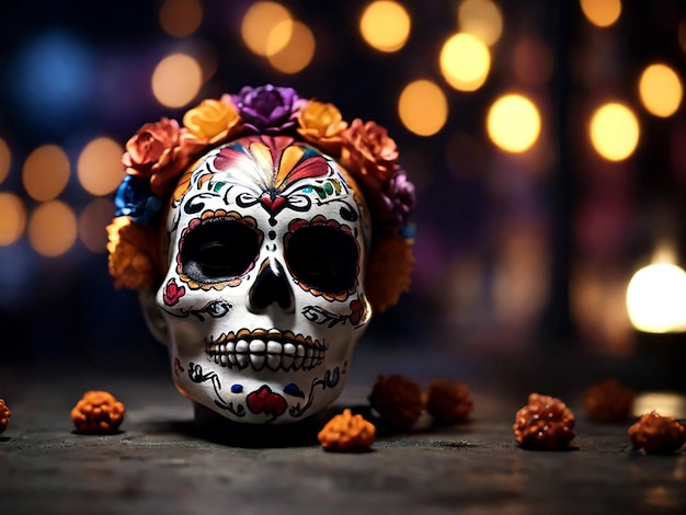 Photo day of the dead celebration background