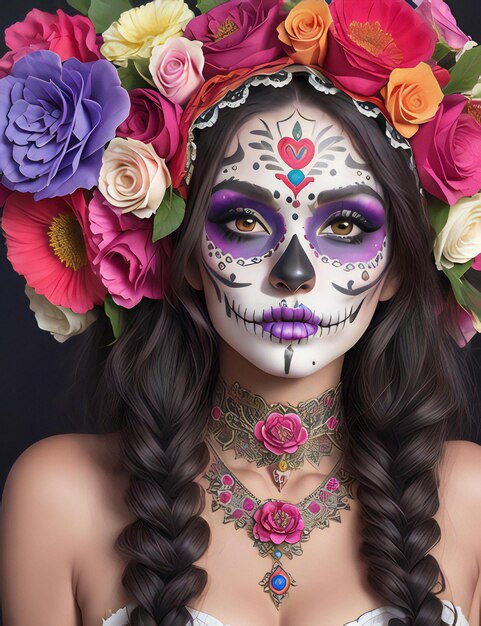 Photo day of the dead celebration with mexican culture and community catrina day of the dead