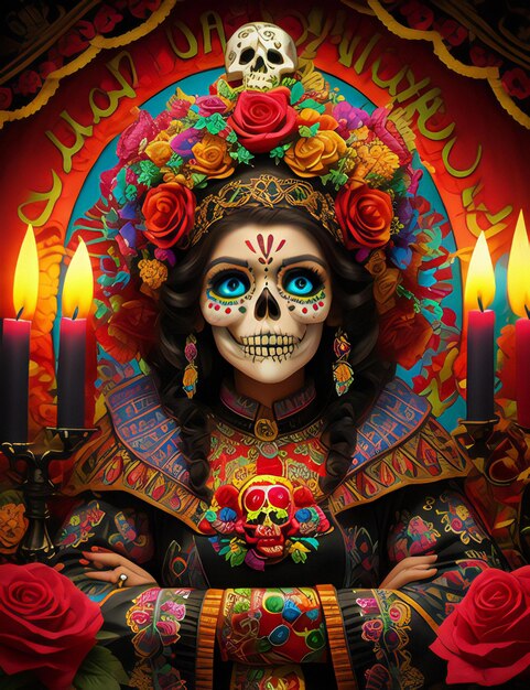 Photo day of the dead celebration with mexican culture and community la catrina day of the dead