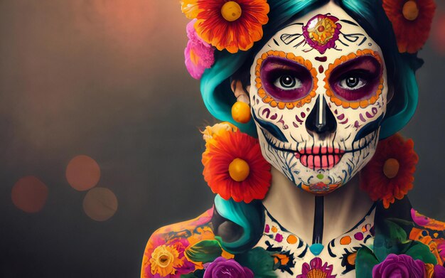 Photo day of the dead celebration with mexican culture and community la catrina day of the dead