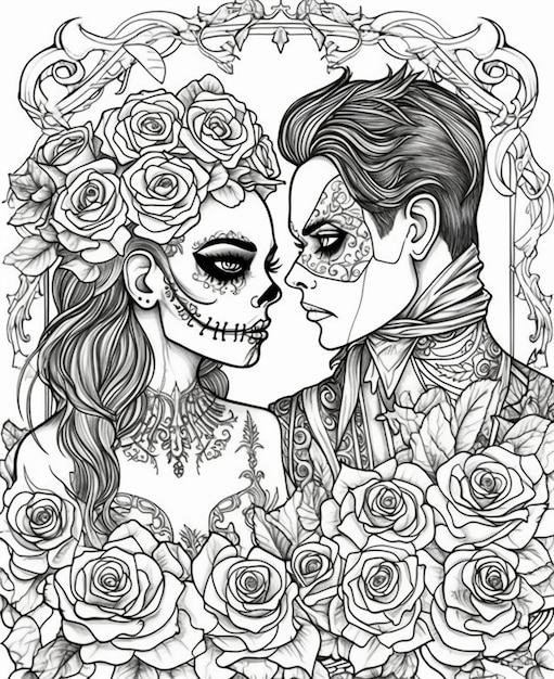 Day of the dead coloring page