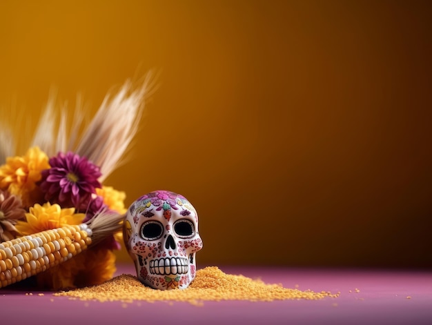 Day of the Dead composition with copy space