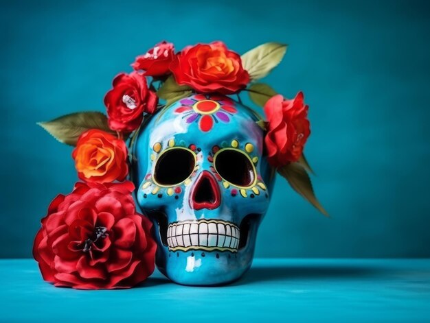 Day of the Dead composition with copy space