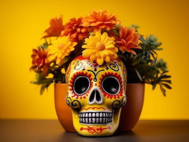 Day of the Dead composition with copy space