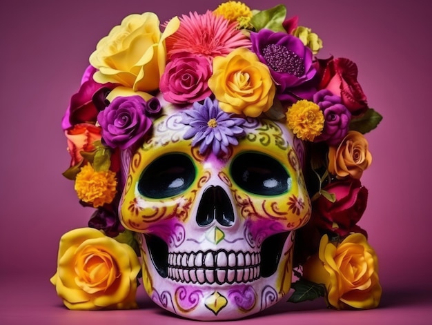 Day of the Dead composition with copy space