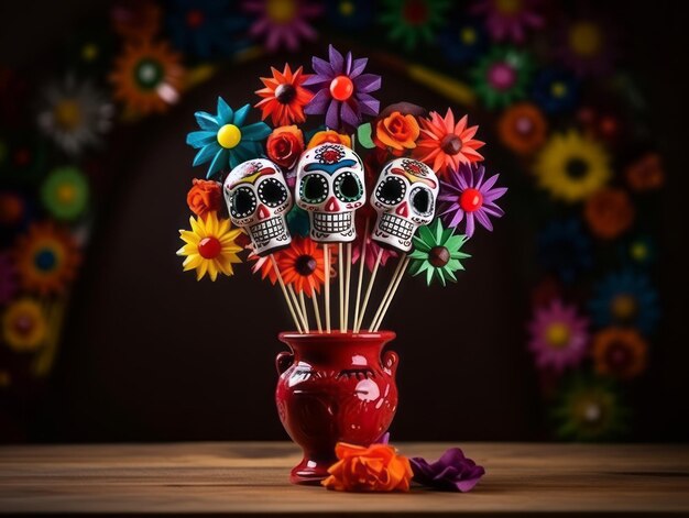 Day of the Dead composition with copy space