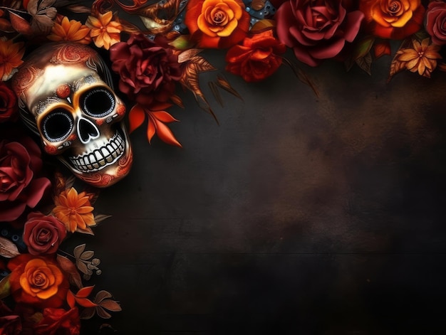 Day of the Dead composition with copy space