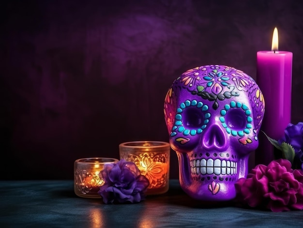 Day of the Dead composition with copy space