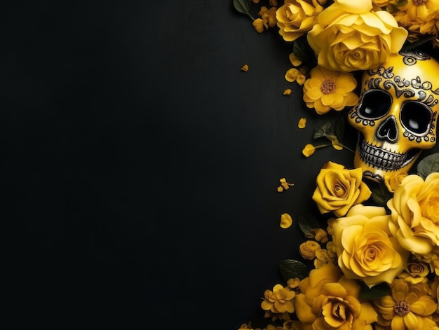 Day of the Dead composition with copy space