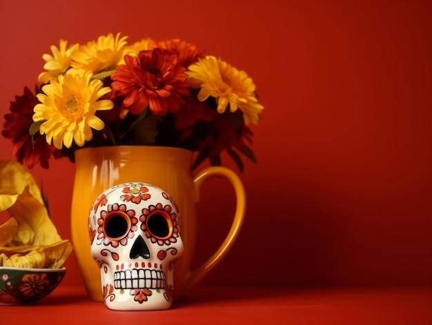 Day of the Dead composition with copy space