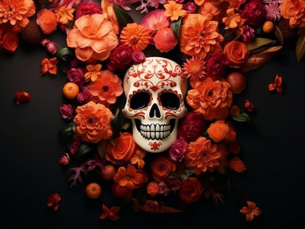 Day of the Dead composition with copy space